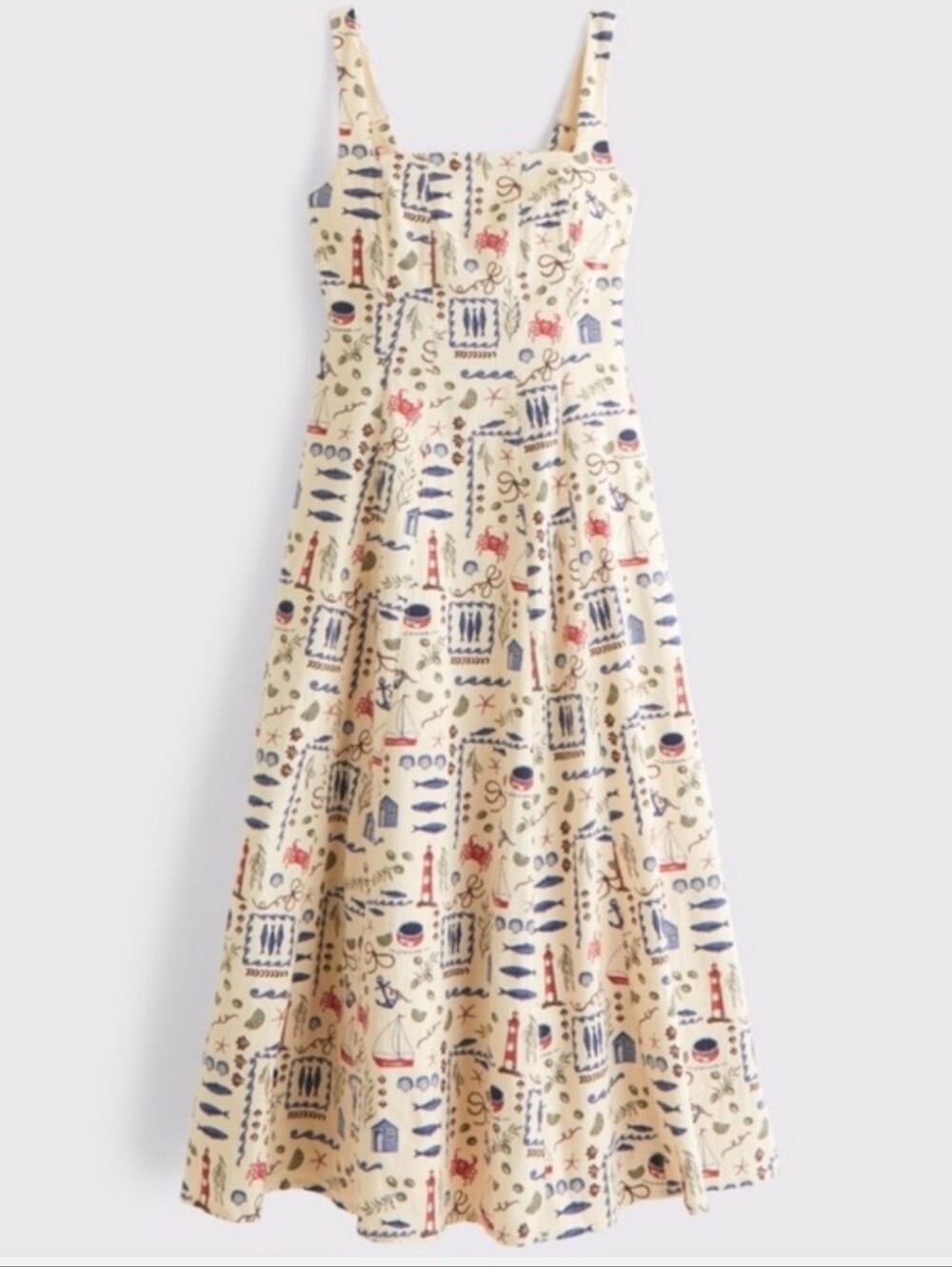 Nwt $110 Abercrombie & Fitch Mila Nautical Midi Dress Sz XS Tall